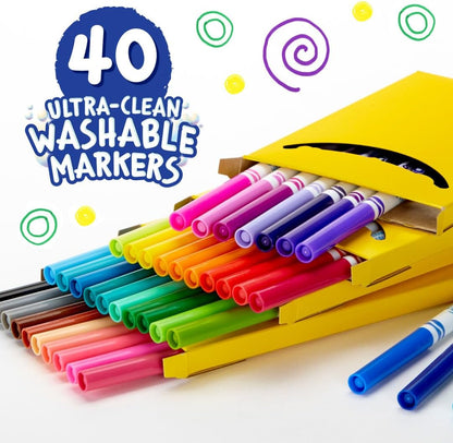 Crayola Ultra Clean Fine Line Washable Markers (40ct)