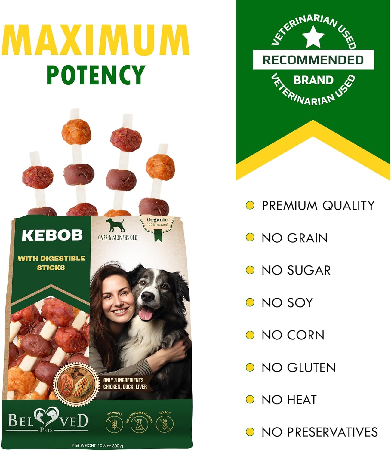 Beloved Pets Kabobs Dog Treats with Duck